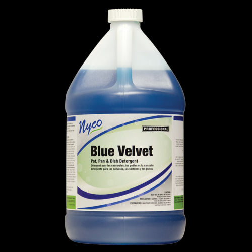 Nyco Products NL316-G4 Blue Velvet Pot & Pan Dish Detergent, 4 x 1 Gallon